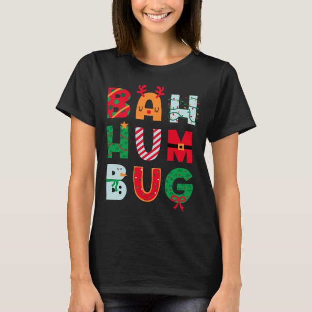 T-shirt Funny Bah Humbug Holiday  (Devant)