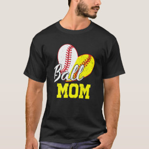 T-shirt Funny Ball Maman Softball De Baseball Cadeaux Pour