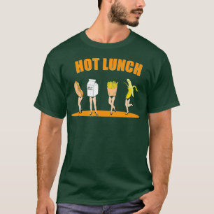 T-shirt Funny Banana Hot Dog Milk Fries Nourriture Déjeune