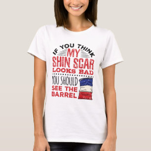 T-shirt Funny Barrel Racing Shin Scar Rodeo Cowgirl