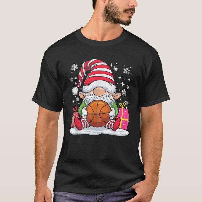 T-shirt Funny Basketball Player Xmas Gnomes Basketball Chr (Devant)
