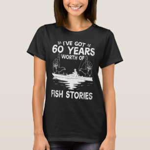 T-shirt Funny Bass Fishing Gift Idea 60e Anniversaire Pêch