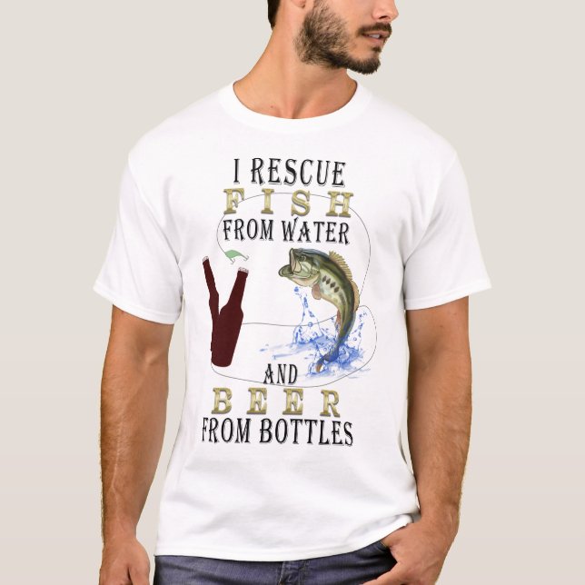 T-shirt Funny Bass Humour de pêche (Devant)