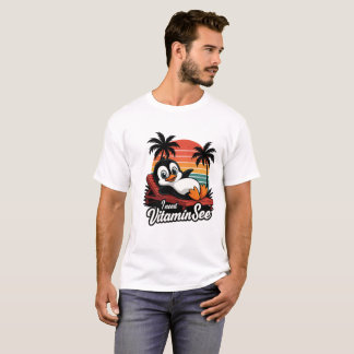 T-shirt Funny Beach Penguin Tee de vacances