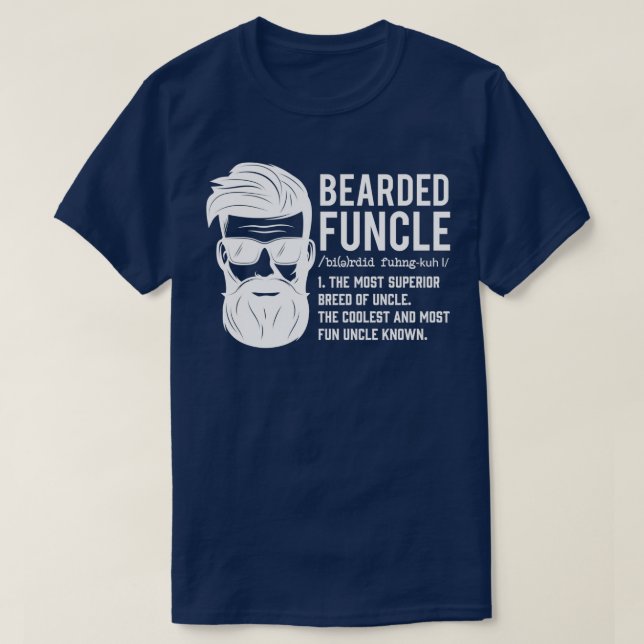 T-shirt Funny Bearned Uncle Définition Mustache Humour (Design devant)