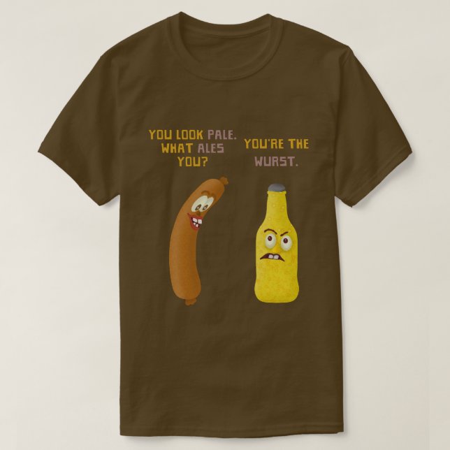 T-shirt Funny Beer Bratwurst Pun Pale Ale Wurst v2 (Design devant)