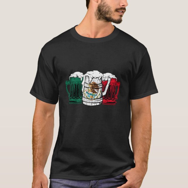T-shirt Funny Beer Mexican Flag Drague Team Cinco De May (Devant)