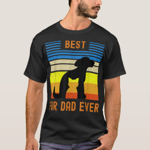 T-shirt Funny Best Pour papa Ever Vintage Retro Dog And Ca