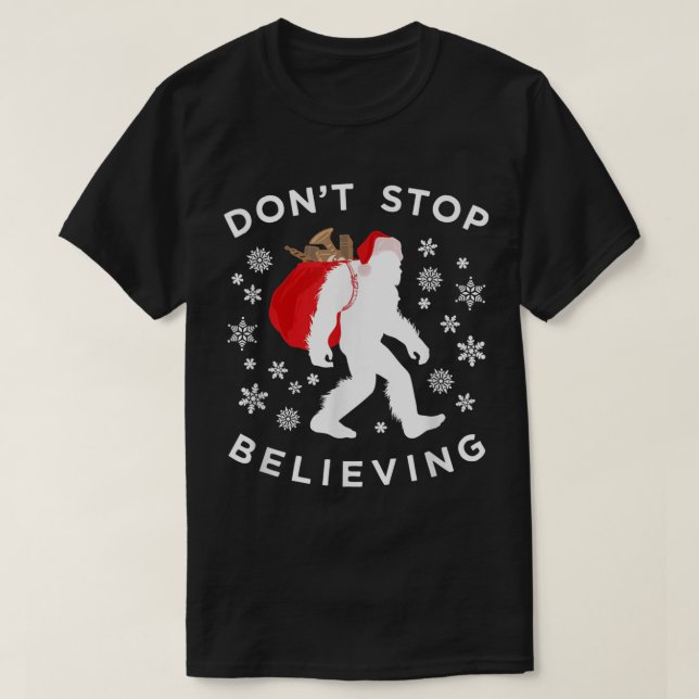 T-shirt Funny Bigfoot Santa Christmas Design (Design devant)