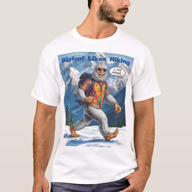 T-shirt Funny Bigfoot Sasquatch Cool Yeti aime Randonnée (Devant)
