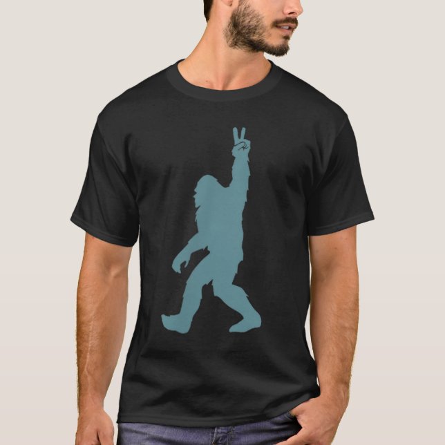 T-shirt Funny Bigfoot Sasquatch Peace Sign Big Foot Squatc (Devant)