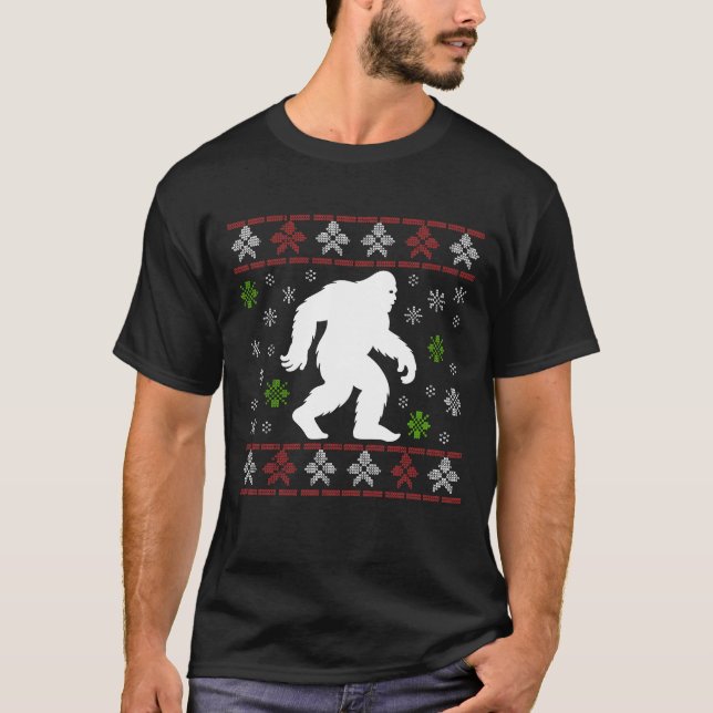 T-SHIRT FUNNY BIGFOOT UGLY XMAS SWEATER CHRISTMAS (Devant)
