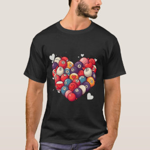T-shirt Funny Billiards Coeur Valentine Billiard Womens Me