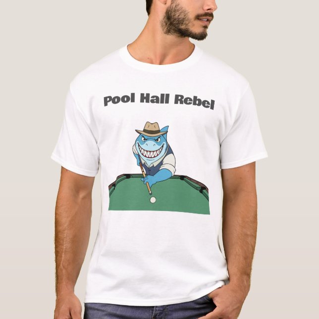 T-shirt Funny Billiards Pool Hall Rebel Masculine Men's (Devant)