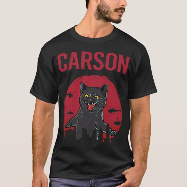 T-shirt Funny Black Cat Carson (Devant)