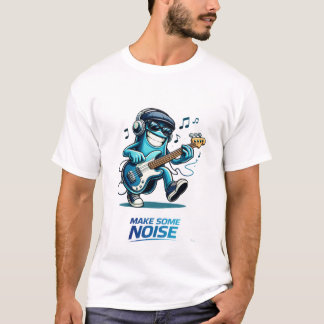 T-shirt Funny Blue Bass Player Character Music 