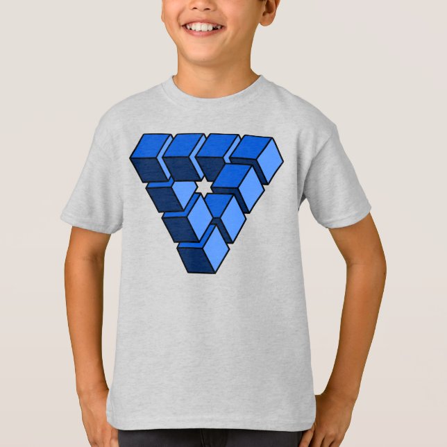 T-shirt Funny Blue Black Toy Blocks Triangle Vector Art (Devant)