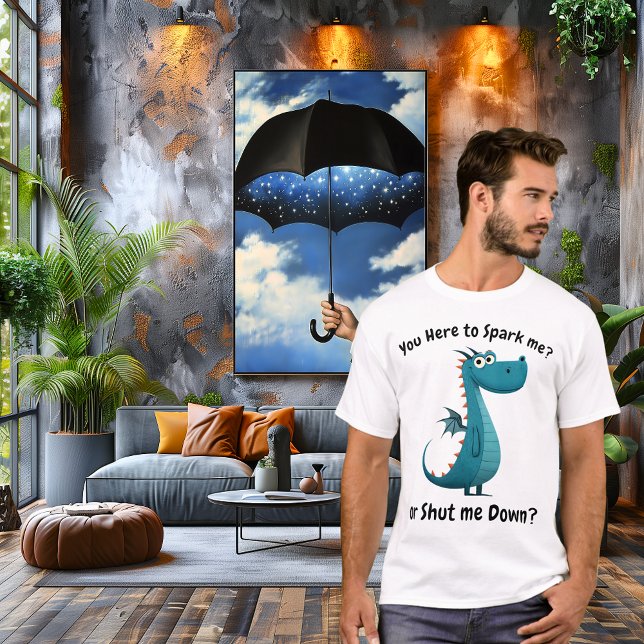 T-shirt Funny Blue Dragon Design d'Humour original (Créateur téléchargé)