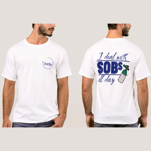 T-shirt Funny Blue Nurse 2 côtés Typographie Oxygen SOB