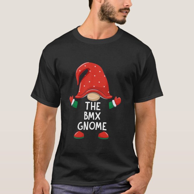 T-shirt Funny BMX Gnome Christmas Matching Family Boys Gir (Devant)
