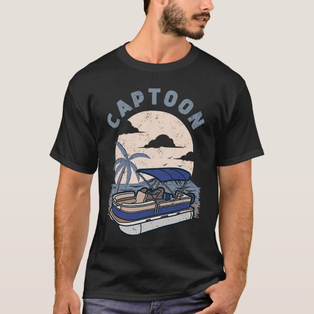 T-shirt Funny Boating Captoon Pontoon Tritoon Captain Pont (Devant)