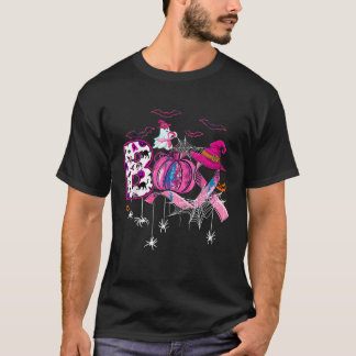 T-shirt Funny Boo Citrouille sorcière rose Ruban Cancer du