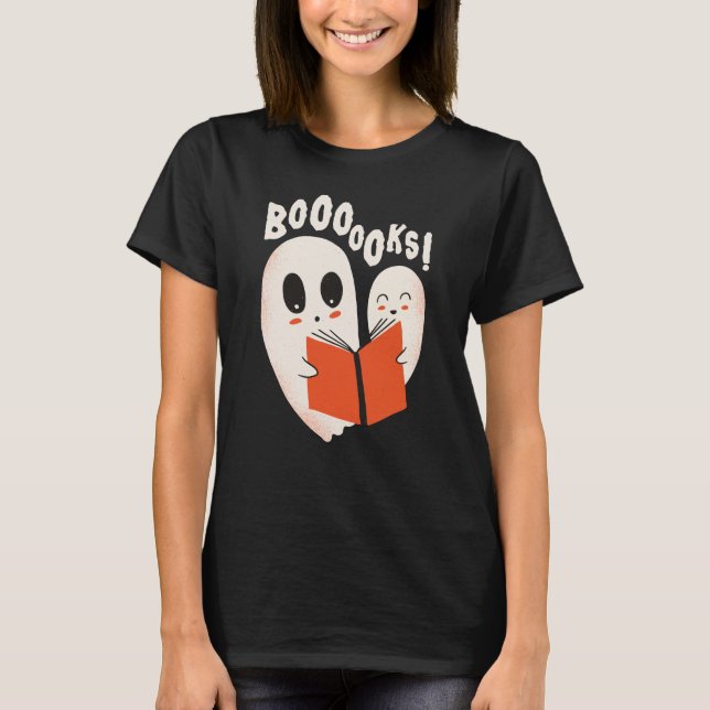 T-shirt Funny Bookworm Ghost Halloween Costume Booooks (Devant)