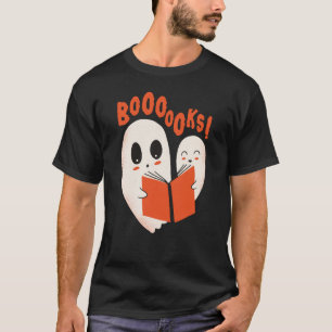 T-shirt Funny Bookworm Ghost Halloween Costume Booooks