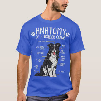 T-shirt Funny Bordure Collie Anatomie Amoureux des chiens 