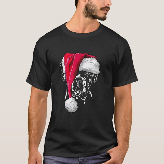 T-shirt Funny Boxer Dog Santa Christmas dog mom gift prese (Devant)
