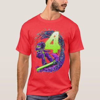 T-shirt Funny Boy 4e anniversaire astronaute surfe spatial
