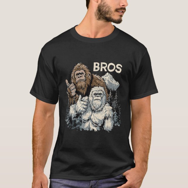 T-shirt Funny Bros Bigfoot Et Yeti Brothers Sasquatch Awe (Devant)