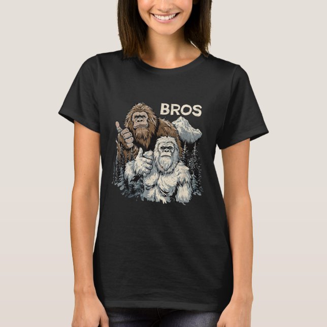 T-shirt Funny Bros Bigfoot Et Yeti Brothers Sasquatch Awe (Devant)