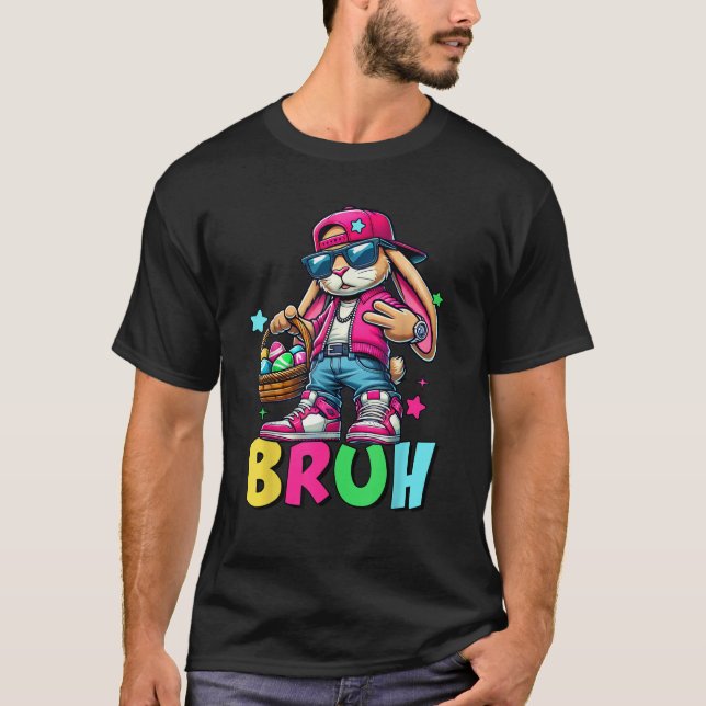 T-shirt Funny Bruh Meme Easter Day Bunny Eggs Teens Boys K (Devant)
