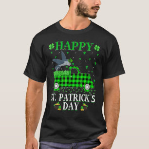 T-shirt Funny Buffalo Plaid Camion vert Flying Fish St Pat