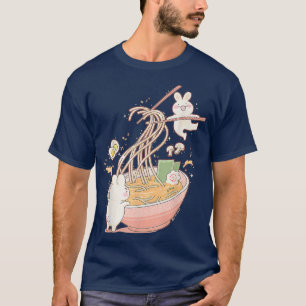 T-shirt Funny Bunny Rabbit Ramen Noodle Soup, Anime Kawaii