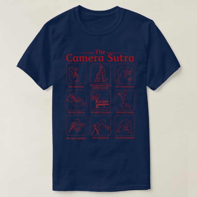 T-shirt Funny Camera Sutra Photographe Cadeau M (Design devant)