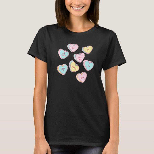 T-shirt Funny Candy Heart Messages Premium (Devant)