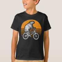 Funny Capybara vélo d'équitation Retro Capibara vé
