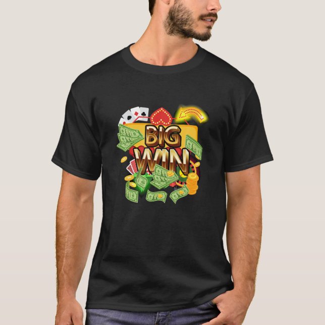 T-shirt Funny Casino Big Win Machine à sous | (Devant)