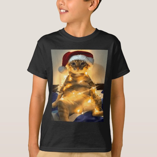 T-shirt Funny Cat Christmas Meme Shirt Cute Holiday Meme C (Devant)