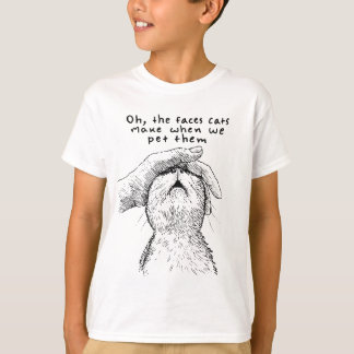 T-shirt Funny Cat Faces When We Pet Them – Cute Line Art C