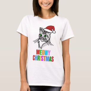 T-shirt Funny Cat Meowy Noël