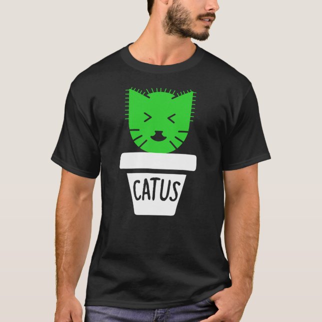 T-shirt Funny Cat Pun - Catus (Devant)