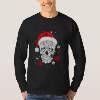 T-shirt Funny Cat Skull Santa Noël Pajama Xmas