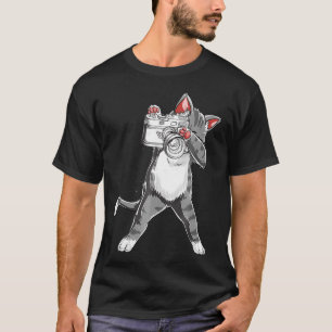 T-shirt Funny Cat With A Camera  Photography 