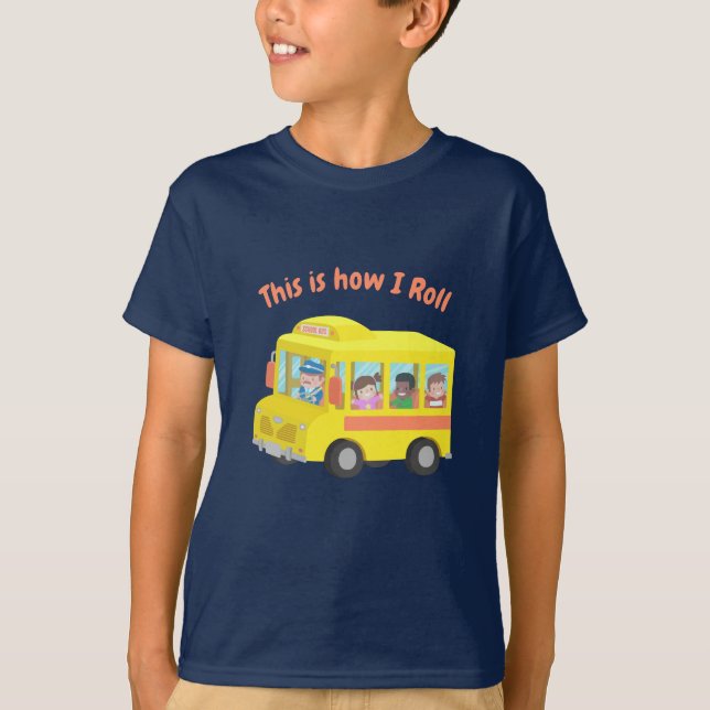 T-shirt Funny C'est comme ça que je roule School Bus Kids  (Devant)