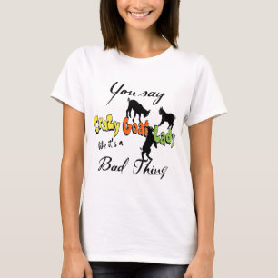 T-shirt FUNNY CHAT Dame de chèvre folle
