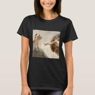 T-shirt Funny Chat Dieu Création D'Adam Mème Jésus