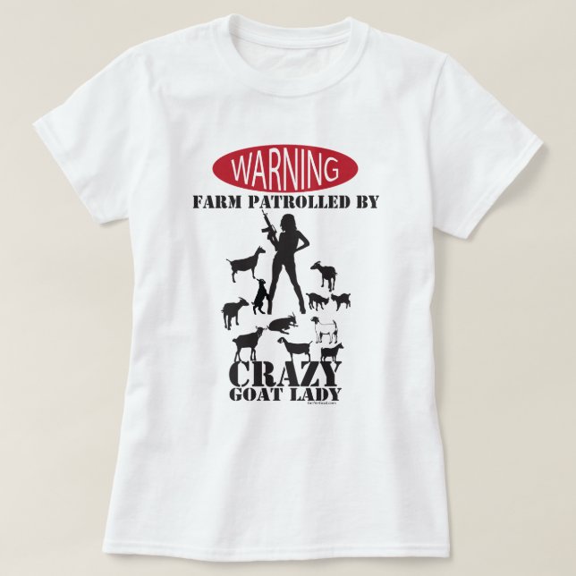 T-shirt FUNNY CHAT | Ferme Avertissement Patrolled Crazy G (Design devant)